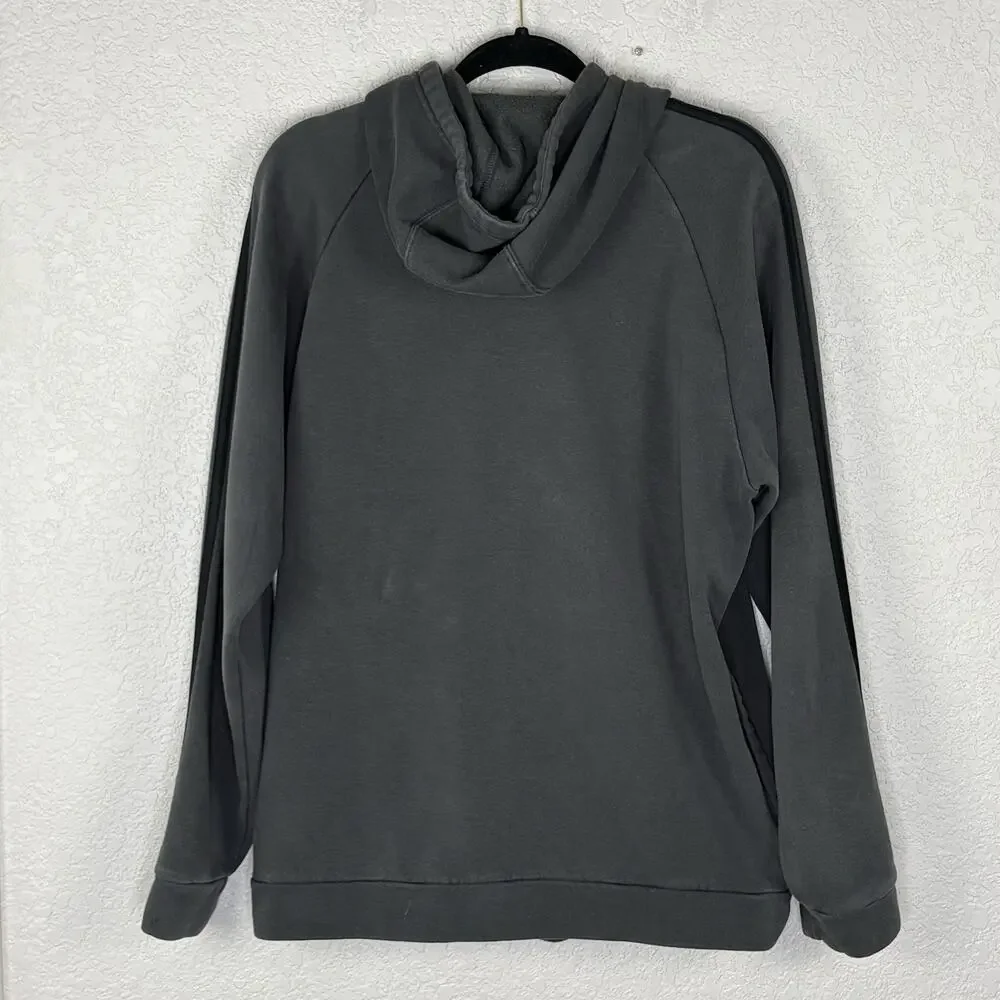 Adidas Women’s Pullover Hoodie 3 Stripe Dark Gray Black Size L